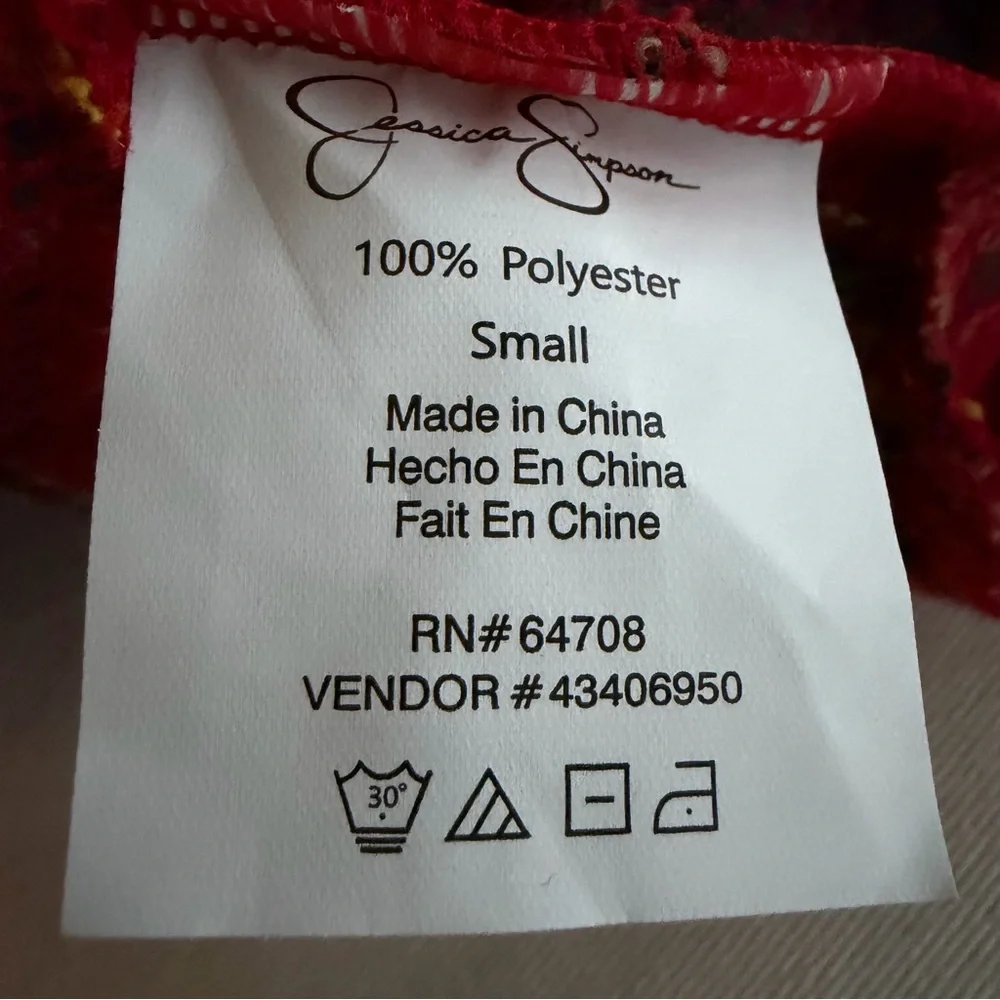 NWT Red Plaid Dog Dress Size Small Jessica Simpson - Winterwear for pets
